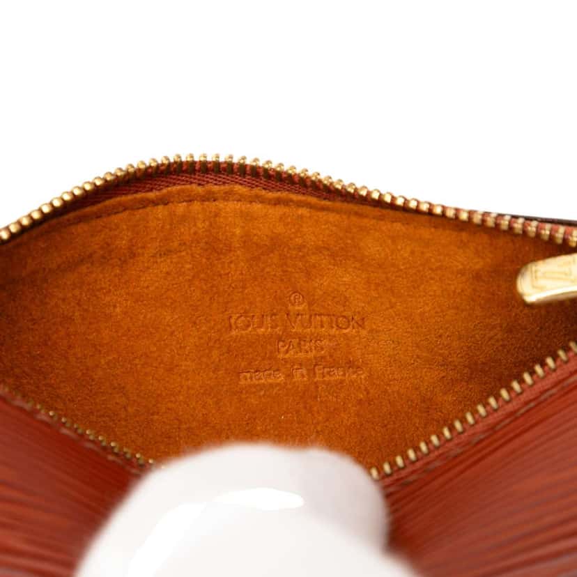 Louis Vuitton Epi Pochette Papillon Brown Leather Good condition - Box View