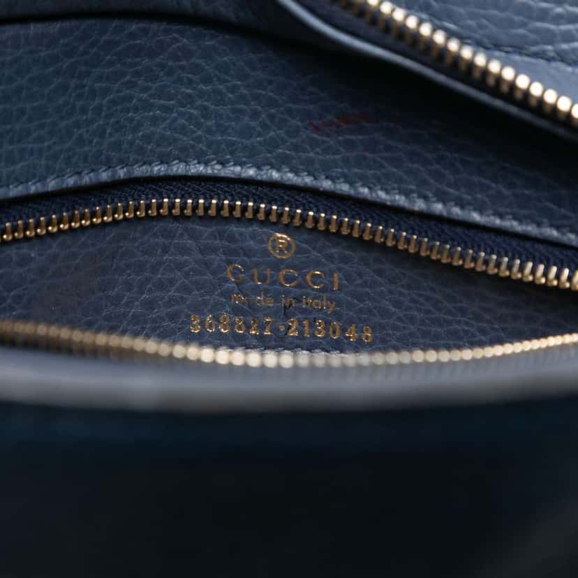 Gucci Mini Leather Swing Satchel Blue Leather Good condition - Box View