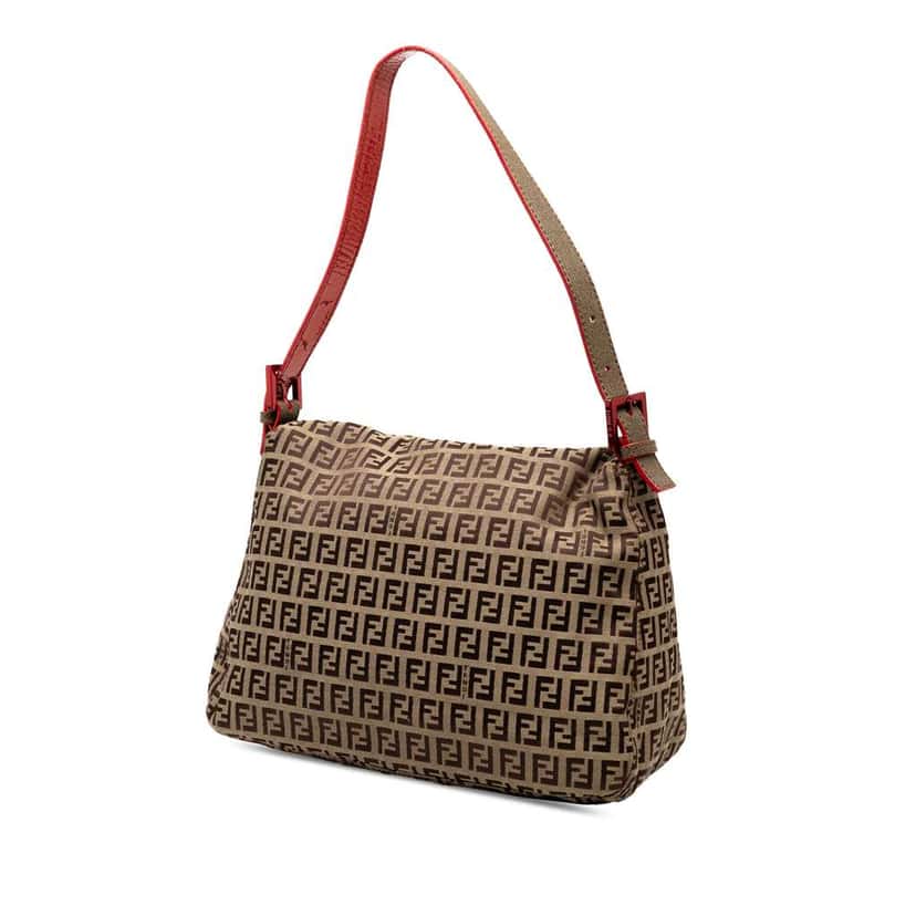 Fendi Zucchino Canvas Mamma Forever Brown Canvas Good condition - Back View