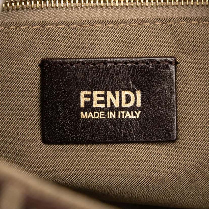 Fendi Zucchino Canvas Mamma Forever Brown Canvas Good condition - Box View