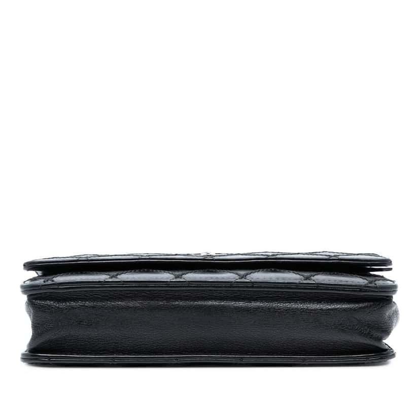 Chanel CC Lambskin Wild Stitch Wallet on Chain Black Leather Good condition - Inside View