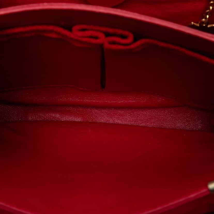 Celine Suede Horseshoe Satchel Red Leather Good condition - Model View