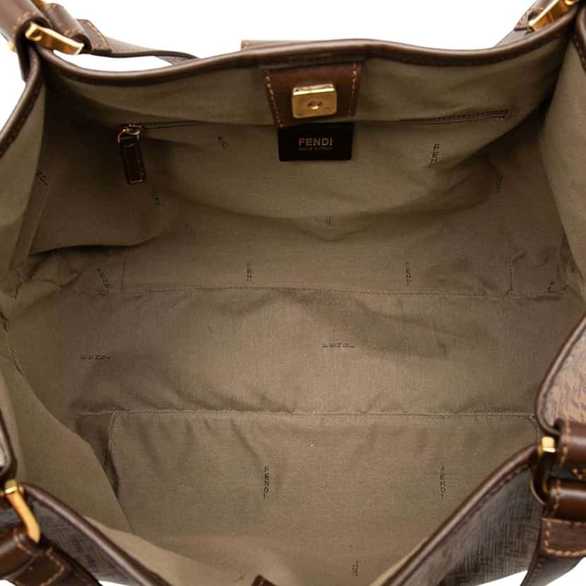 Fendi Zucchino Spalmati Chiusura Tote Brown Canvas Very good condition - Model View