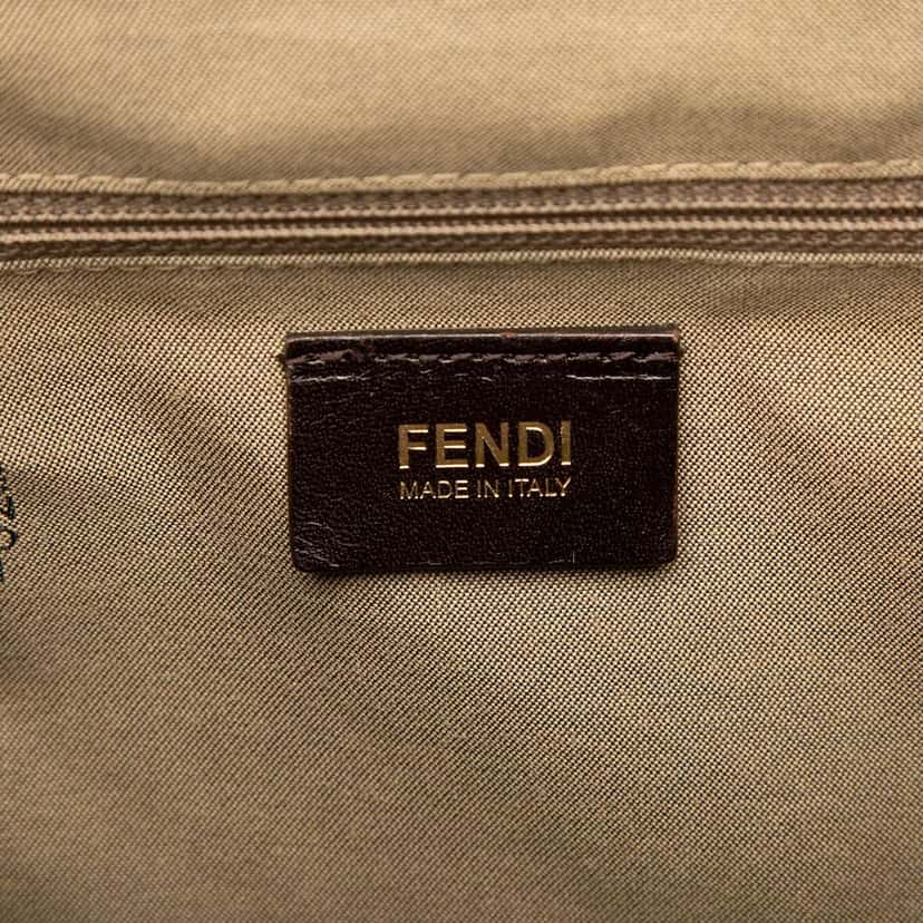 Fendi Zucchino Spalmati Chiusura Tote Brown Canvas Very good condition - Box View