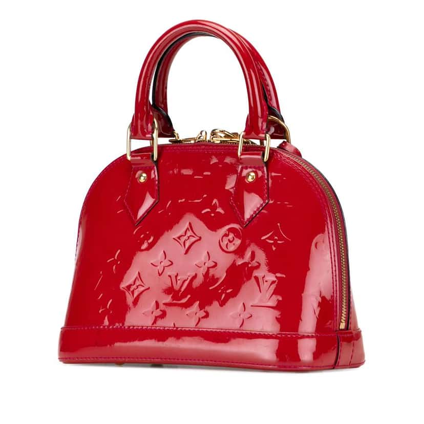 Louis Vuitton Monogram Vernis Alma BB Red Leather Good condition - Back View