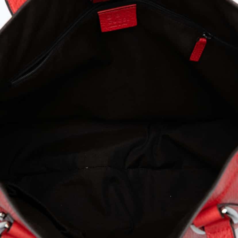 Gucci Leather Abbey D Ring Convertible Tote Red Leather Good condition - Model View