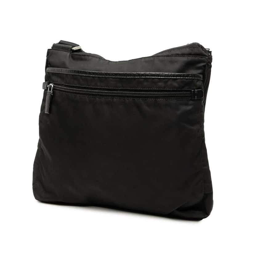 Prada Tessuto Zip Top Crossbody Black Good condition - Back View