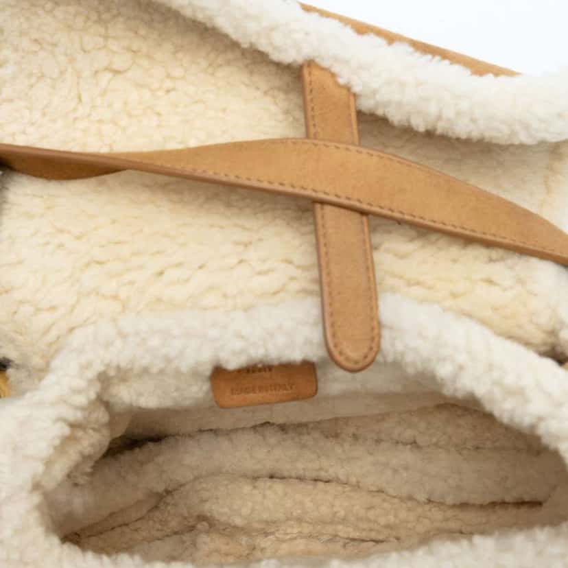 Dior Shearling Suede Saddle Bag Brown Leather Very good condition - Model View