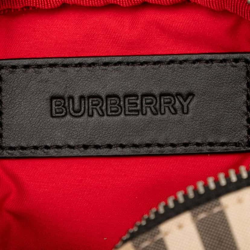 Burberry House Check Canvas Cannon Belt Bag Brown Canvas Good condition - Box View