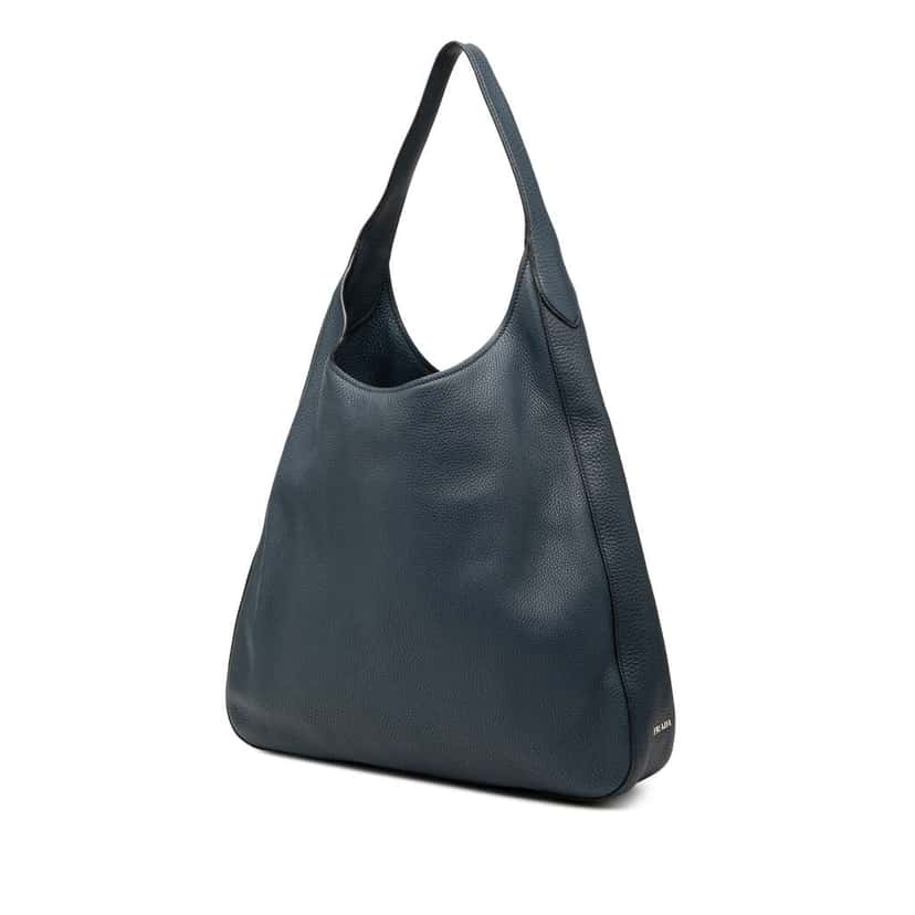 Prada Vitello Daino Pocket Hobo Blue Leather Good condition - Back View