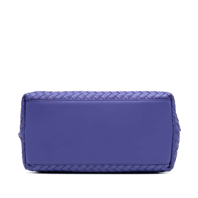 Bottega Veneta Nappa Intrecciato Satchel Purple Leather Good condition - Inside View