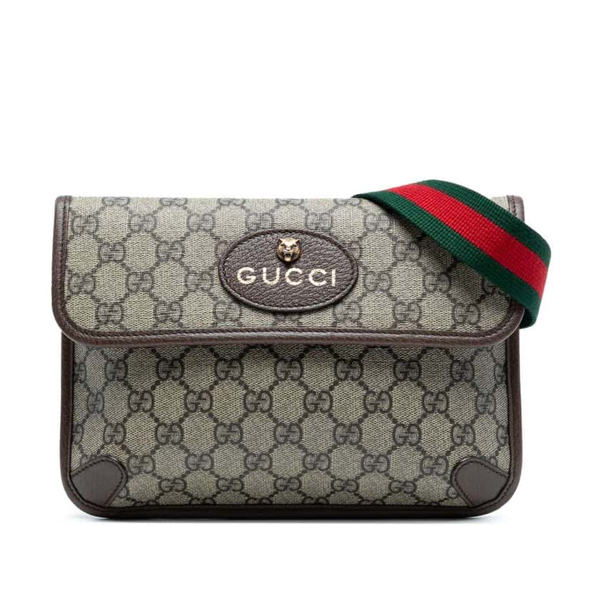 Gucci GG Supreme Web Neo Vintage Belt Bag Brown Canvas Good condition - Front View