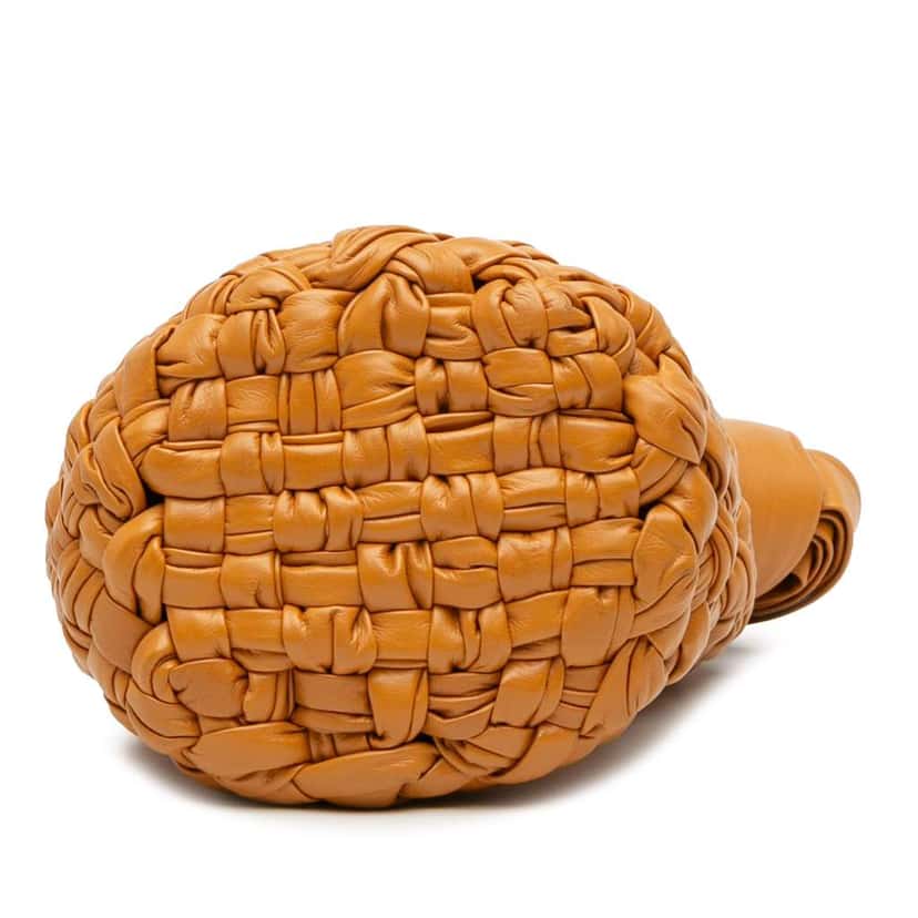 Bottega Veneta Small Calfskin Intreccio Kalimero Bucket Bag Brown Leather Very good condition - Inside View