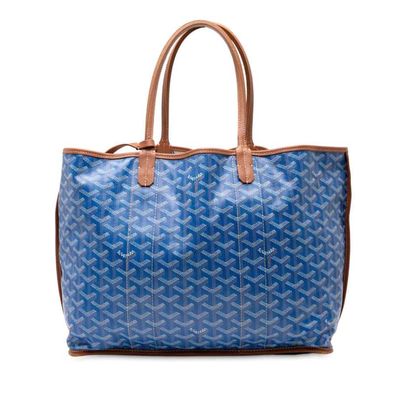 Goyard Goyardine Reversible Pertuis PM Blue Canvas Good condition - Front View