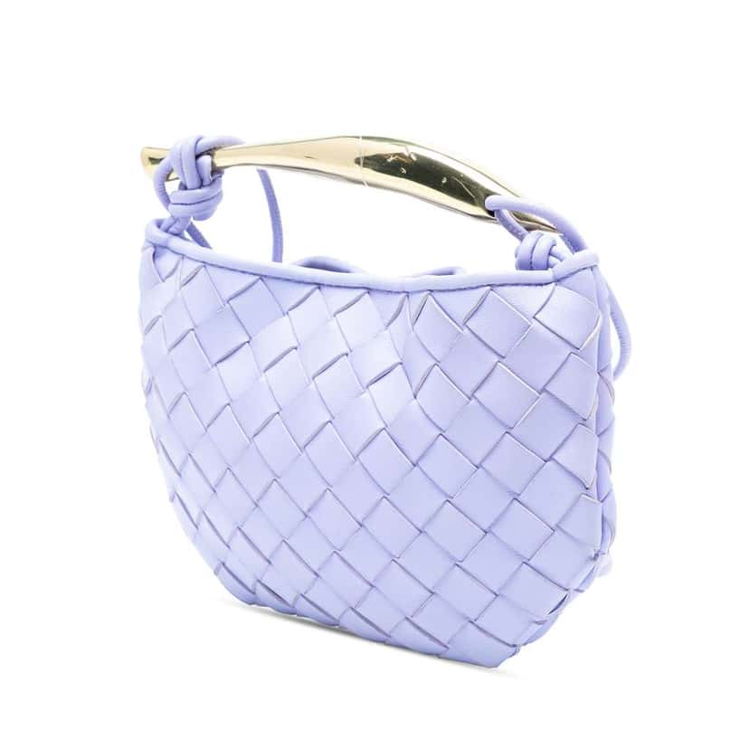 Bottega Veneta Baby Lambskin Intrecciato Sardine Bag Purple Leather Good condition - Back View