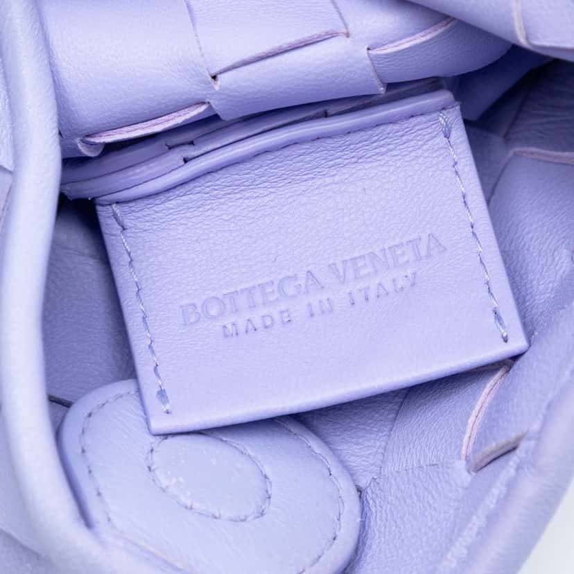 Bottega Veneta Baby Lambskin Intrecciato Sardine Bag Purple Leather Good condition - Box View