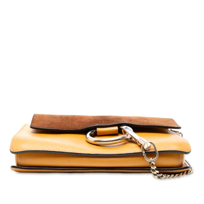 Chloé Small Suede and Calfskin Faye Crossbody Yellow Leather Good condition - Inside View