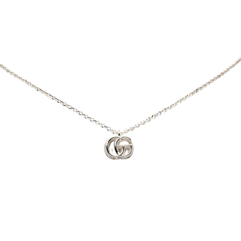 Gucci Sterling Silver GG Marmont Pendant Necklace Silver Silver Good condition - Front View