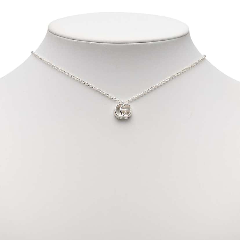 Gucci Sterling Silver GG Marmont Pendant Necklace Silver Silver Good condition - Box View