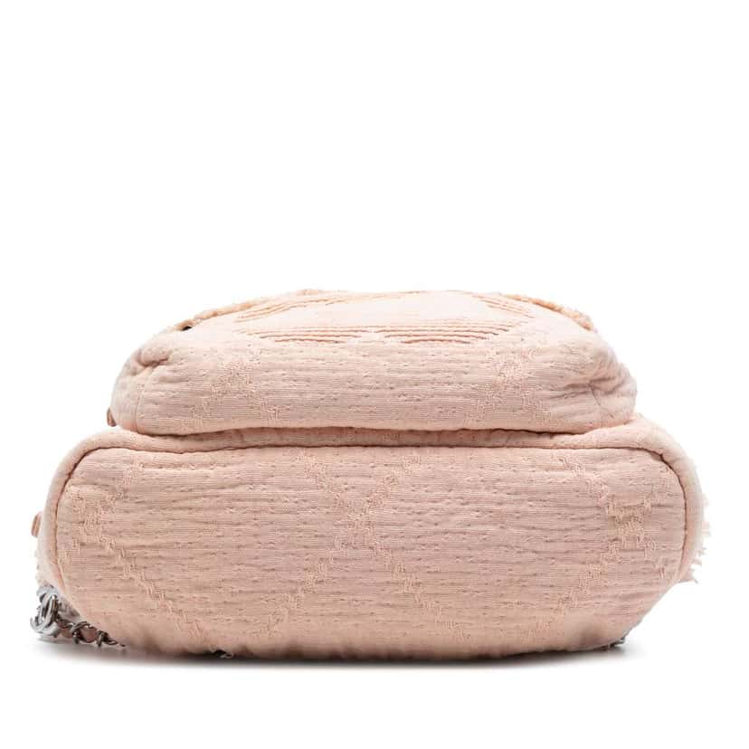 Chanel Quilted Canvas Front Pocket Fringe Backpack Pink Canvas Good condition - Inside View