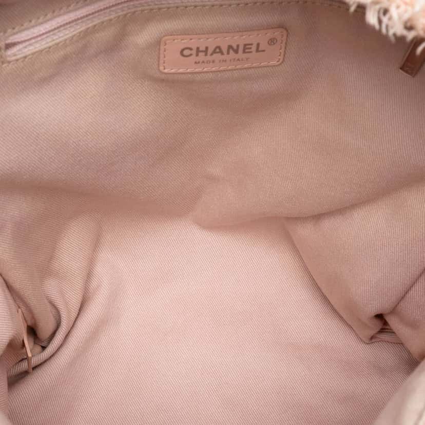 Chanel Quilted Canvas Front Pocket Fringe Backpack Pink Canvas Good condition - Model View