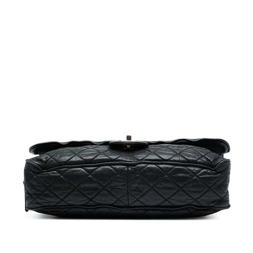 Chanel Large Quilted Iridescent Calfskin Shiva Flap Black Leather Good condition - Inside View
