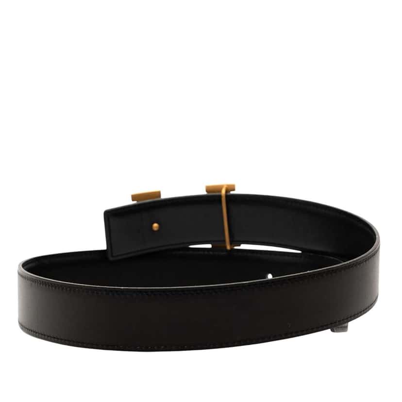 Hermès Box Calf Constance Belt Black Leather Good condition - Inside View