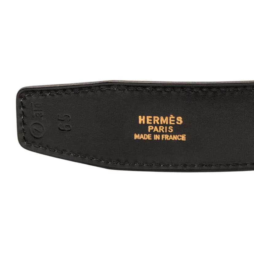 Hermès Box Calf Constance Belt Black Leather Good condition - Model View
