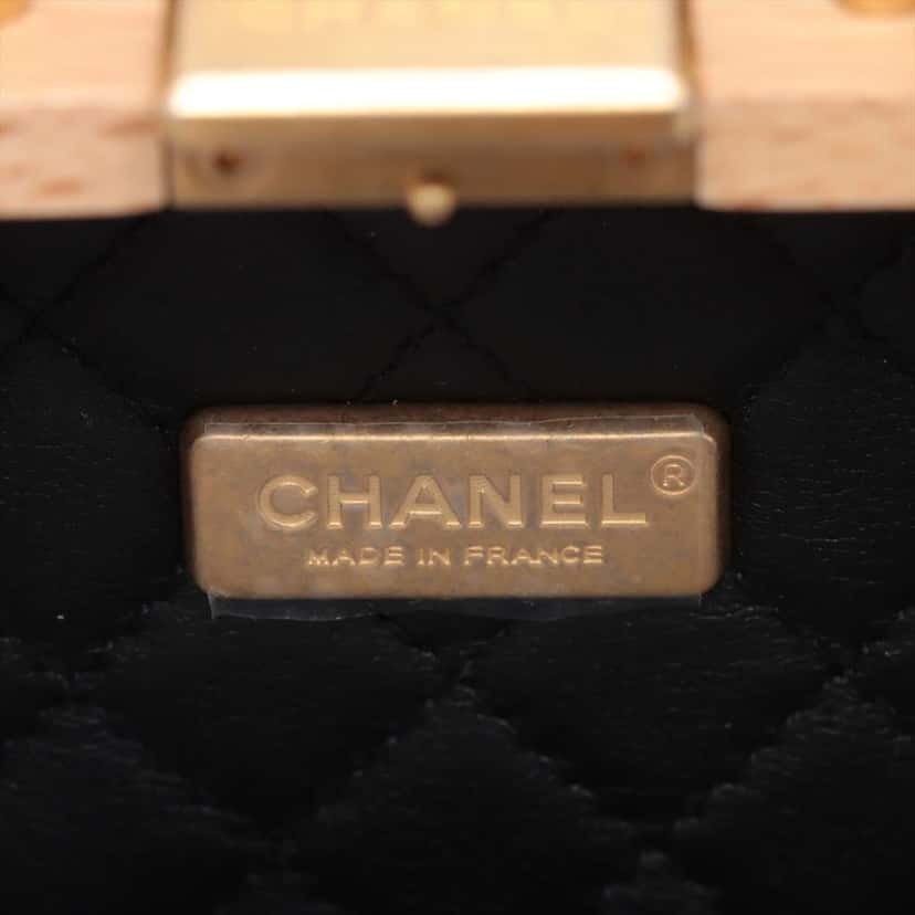 Chanel Mini CC Beech Wood and Lambskin Vanity Case Brown Good condition - Box View