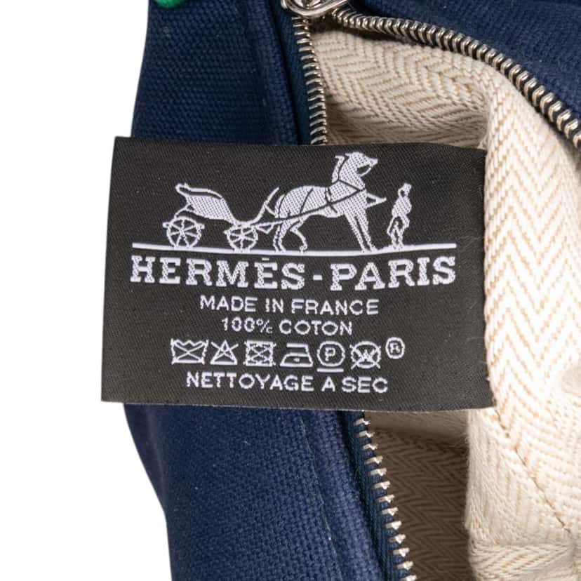 Hermès Small Canvas Bride A Brac Case Blue Canvas Good condition - Box View