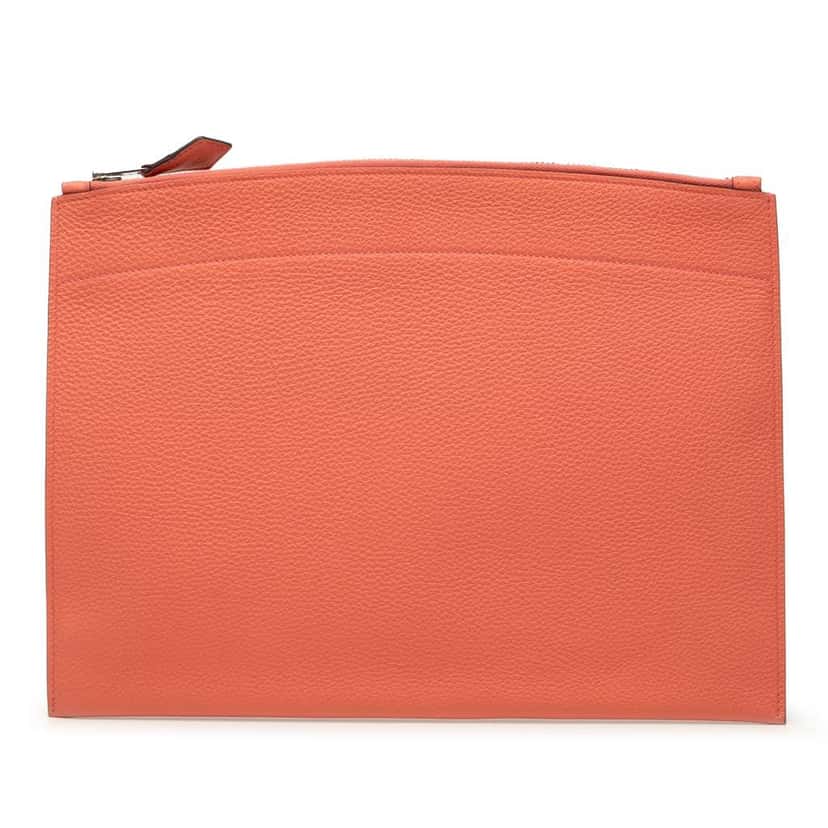 Hermès Medium Togo Bazar Pouch Orange Leather Good condition - Front View