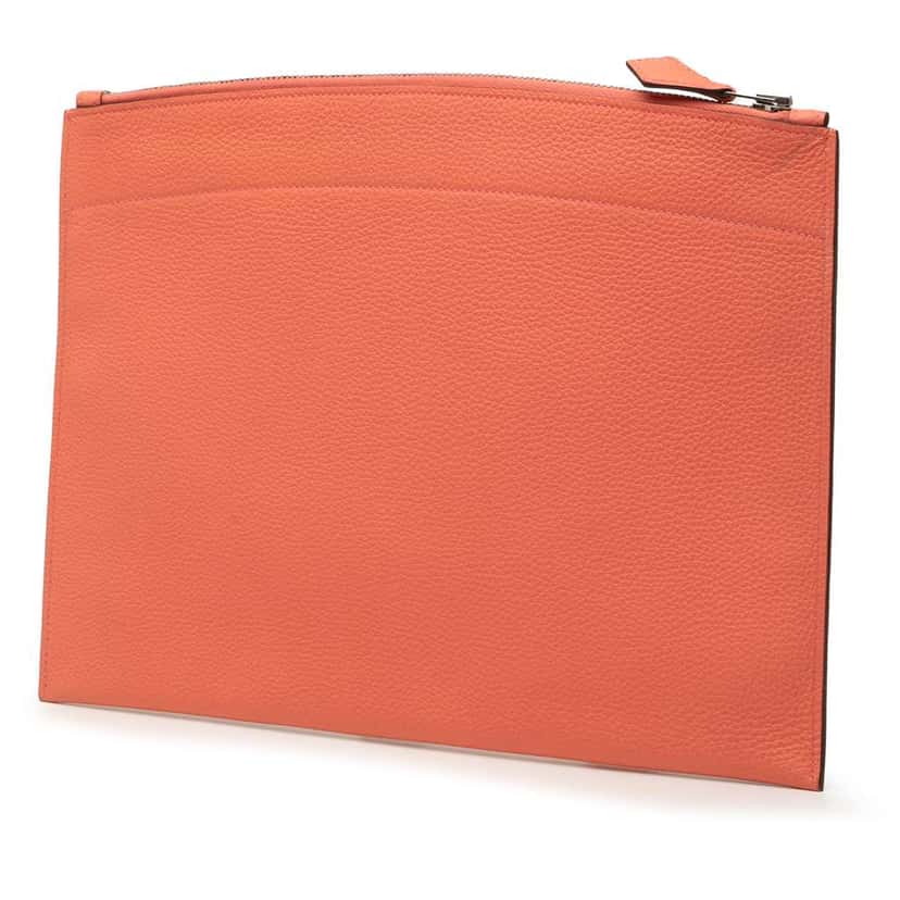 Hermès Medium Togo Bazar Pouch Orange Leather Good condition - Back View