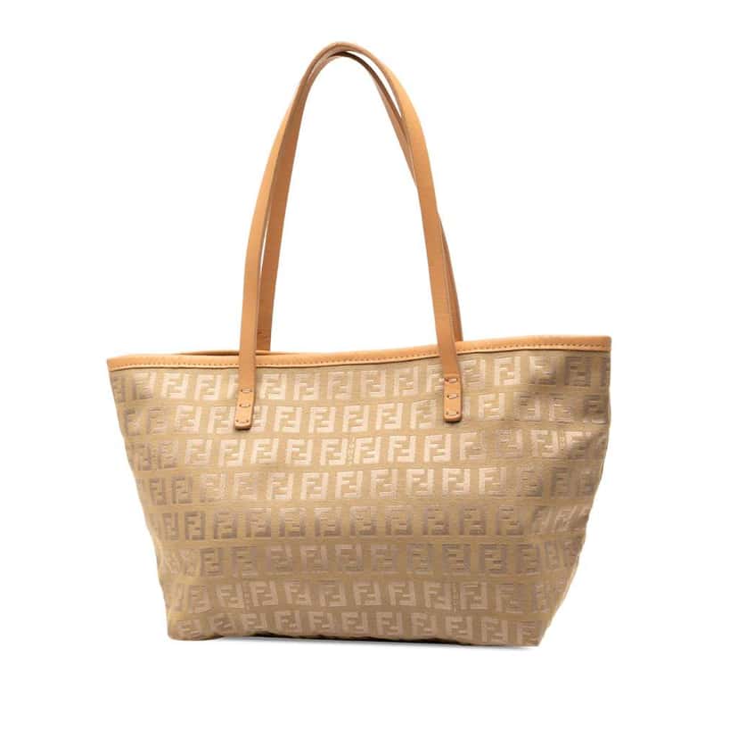Fendi Zucchino Canvas Tote Brown Canvas Good condition - Back View