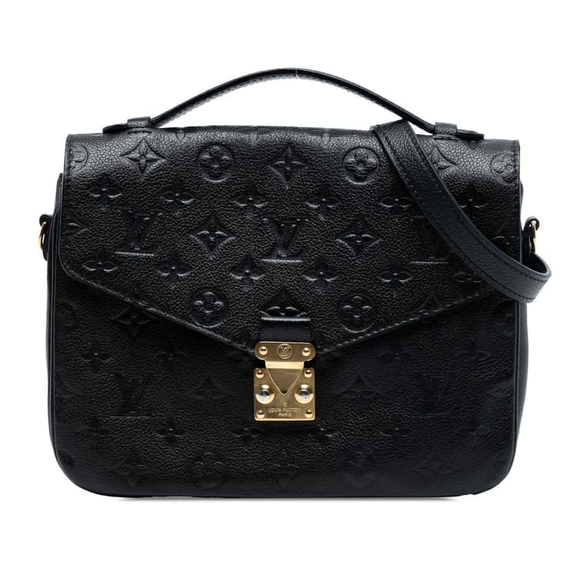 Louis Vuitton Monogram Empreinte Pochette Metis Black Leather Good condition - Front View