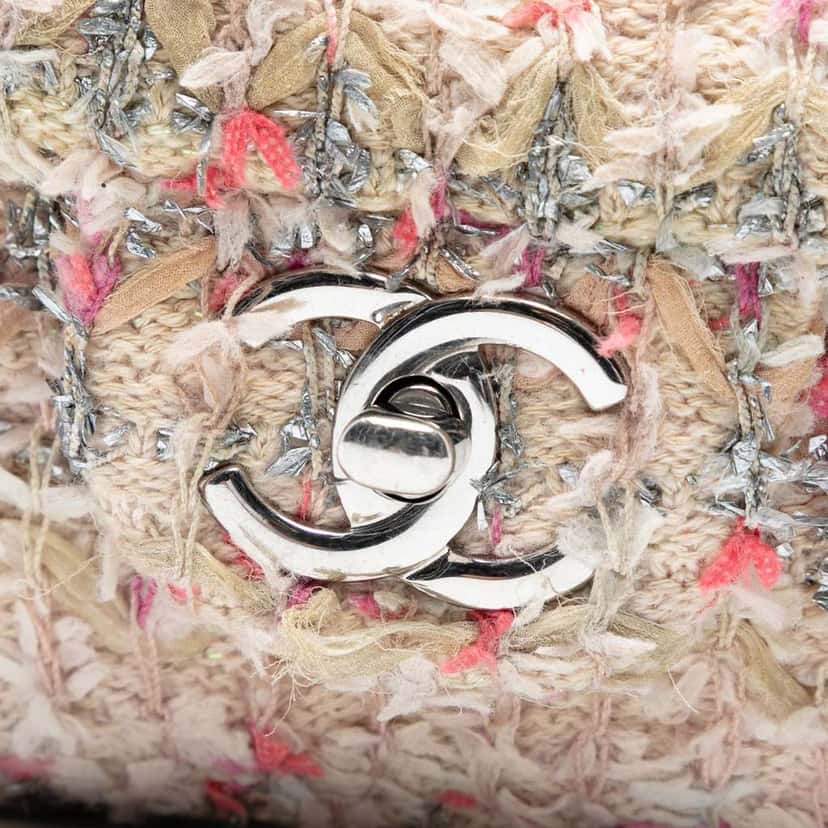 Chanel Mini Rectangular Classic Tweed Single Flap Pink Tweed Good condition - Box View