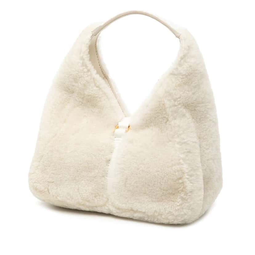Givenchy Mini Shearling G Hobo White Good condition - Back View