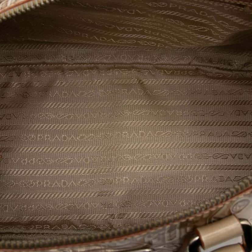 Prada Embossed Leather Handbag Brown Leather Very good condition - Model View