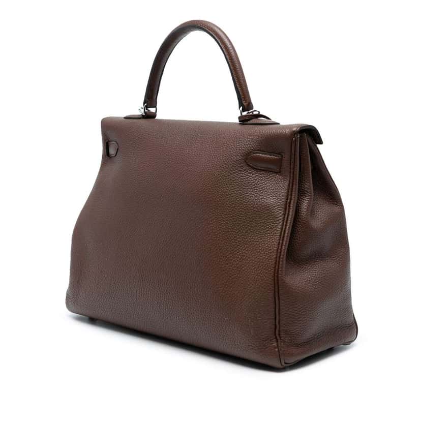 Hermès Togo Kelly II Retourne 35 Brown Leather Good condition - Back View
