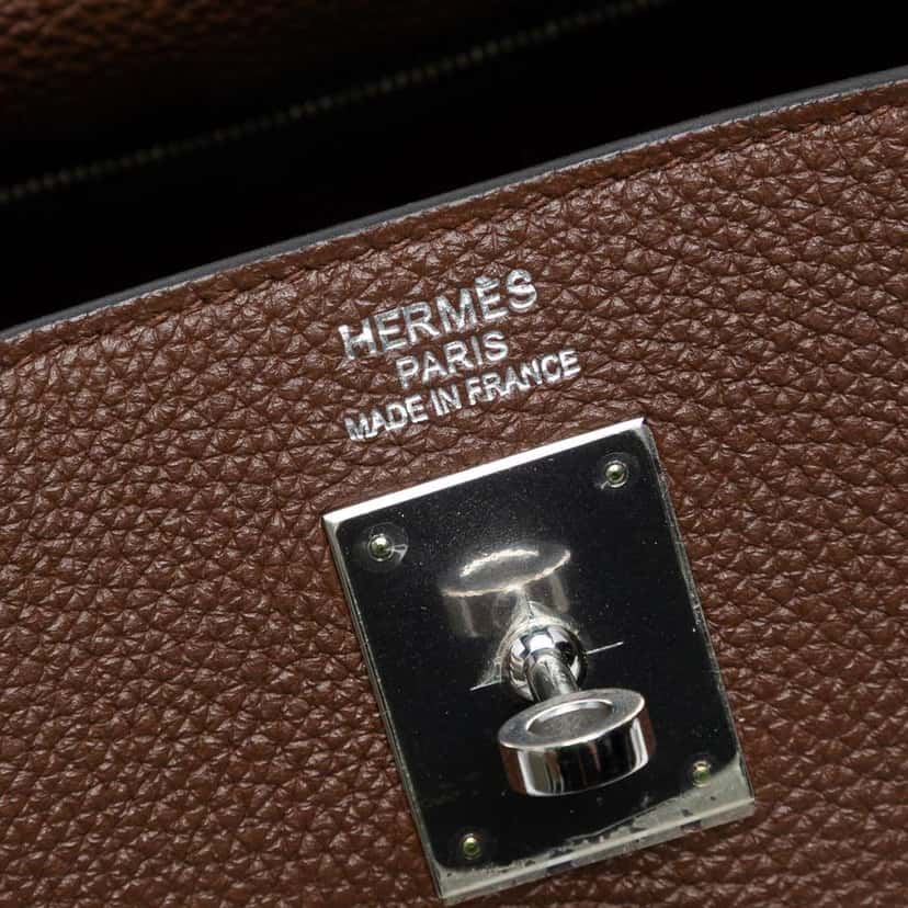Hermès Togo Kelly II Retourne 35 Brown Leather Good condition - Box View