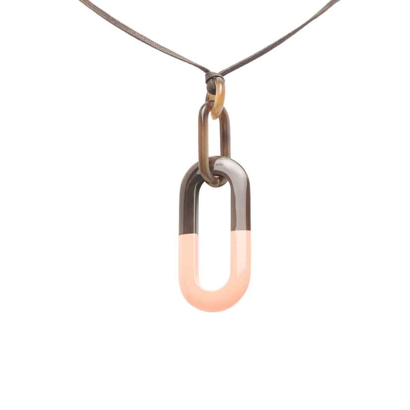 Hermès Buffalo Horn Mayance Pendant Necklace Black Good condition - Front View