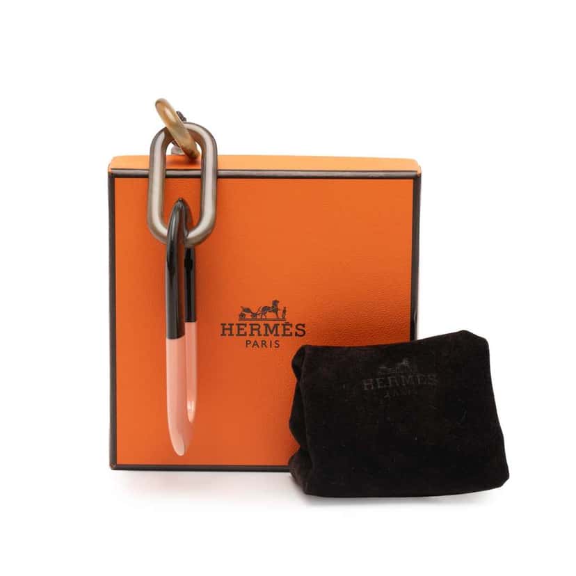 Hermès Buffalo Horn Mayance Pendant Necklace Black Good condition - Box View