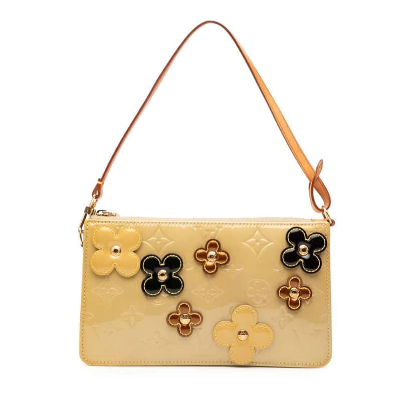 Louis Vuitton Monogram Vernis Fleurs Lexington Pochette Brown Leather Good condition - Front View