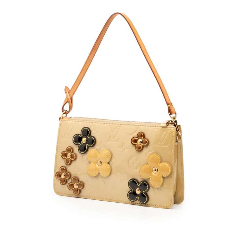 Louis Vuitton Monogram Vernis Fleurs Lexington Pochette Brown Leather Good condition - Back View