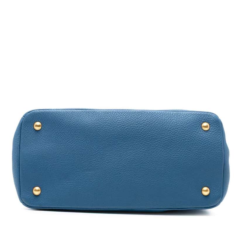 Prada Vitello Daino Open Convertible Tote Blue Leather Good condition - Inside View