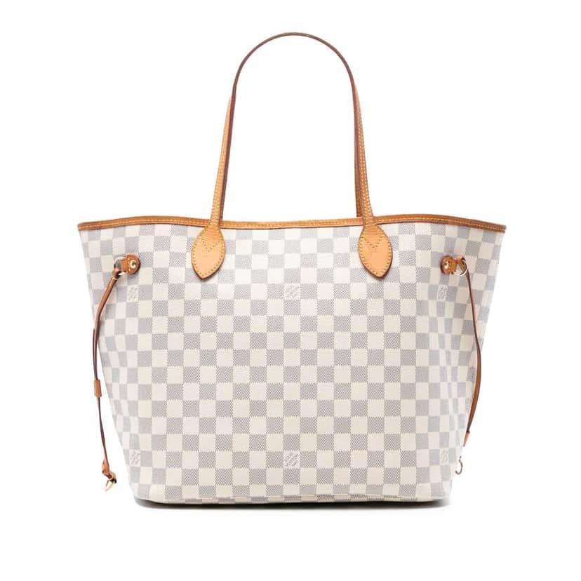 Louis Vuitton Damier Azur Neverfull MM White Good condition - Front View