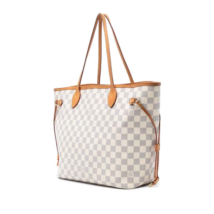Louis Vuitton Damier Azur Neverfull MM White Good condition - Back View