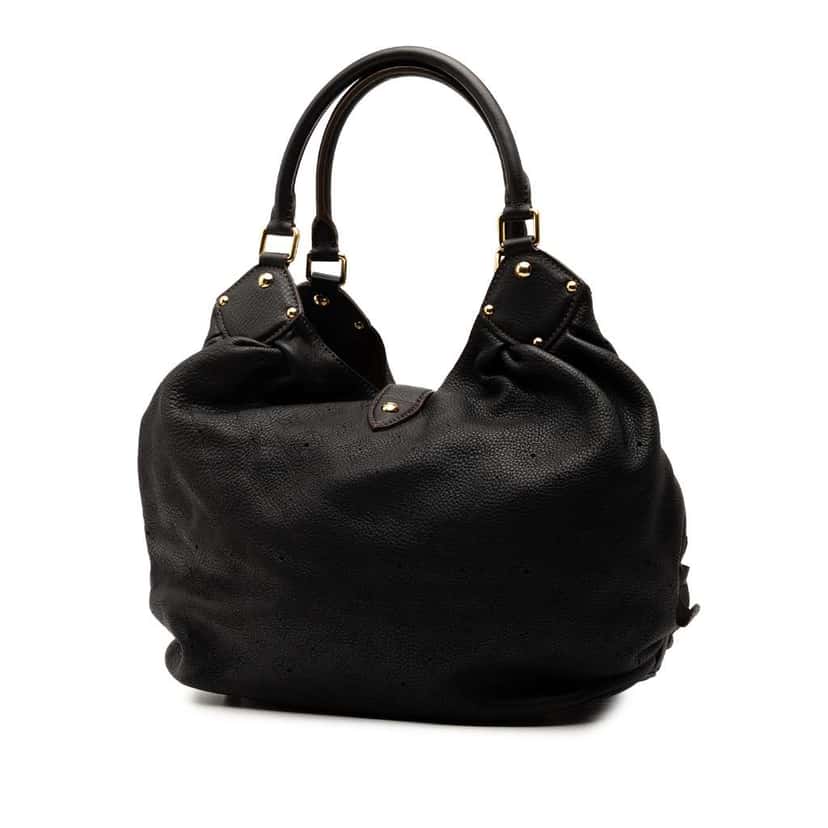 Louis Vuitton Monogram Mahina L Hobo Black Leather Good condition - Back View