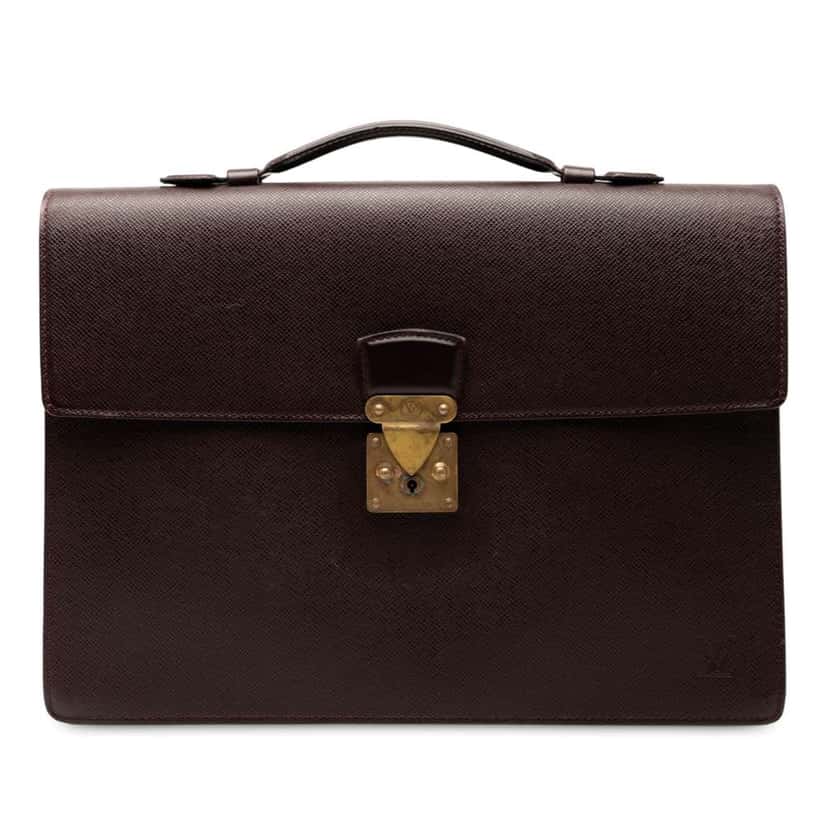 Louis Vuitton Taiga Serviette Kourad Briefcase Red Leather Good condition - Front View