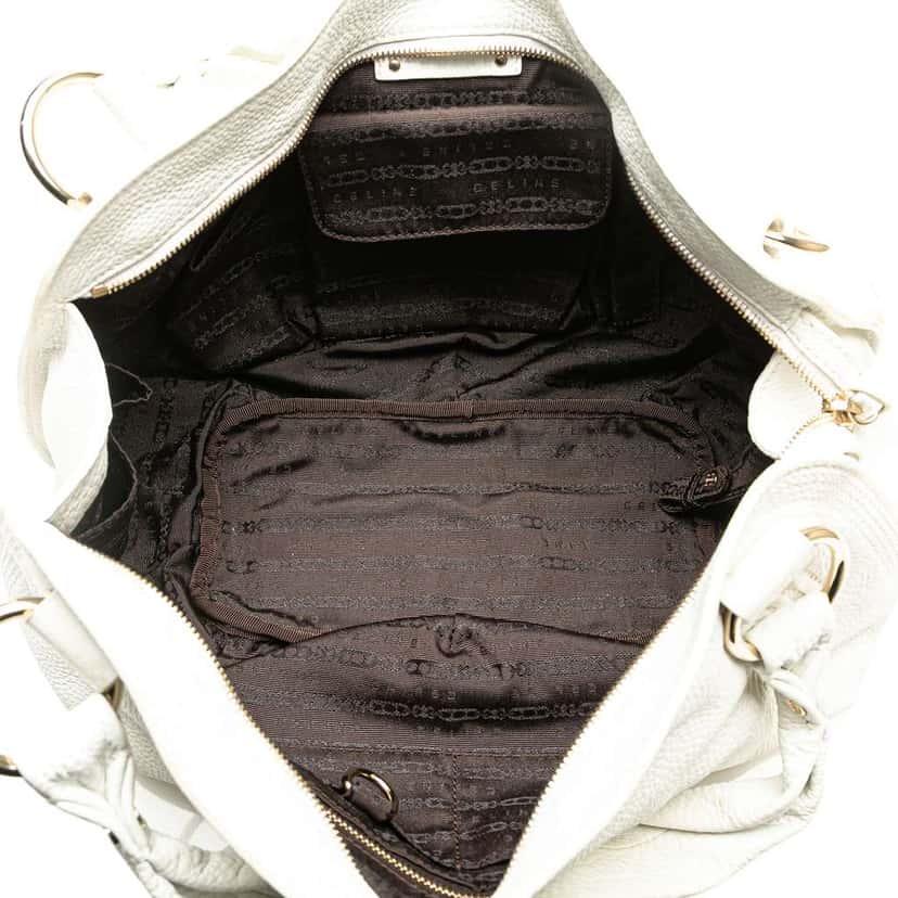 Celine Calfskin Bittersweet Hobo White Leather Good condition - Model View