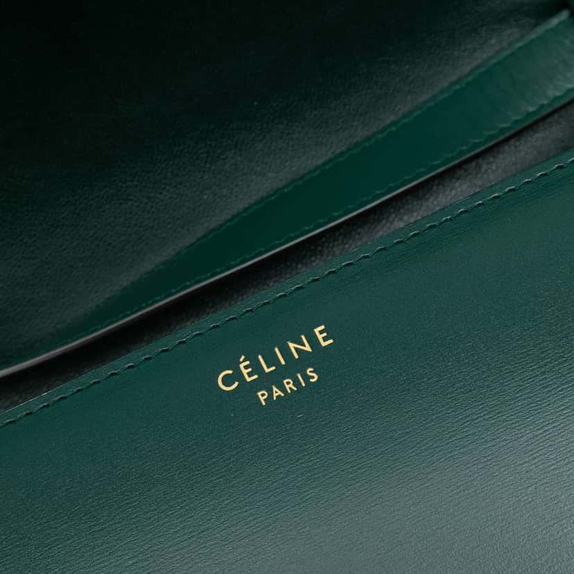 Celine Medium Calfskin Classic Box Green Leather Good condition - Box View